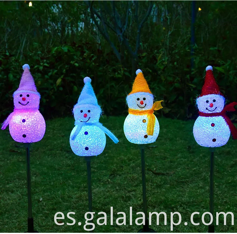 Iluminando lámparas de piso solar festivo de muñeco de nieve para decoración al aire libre